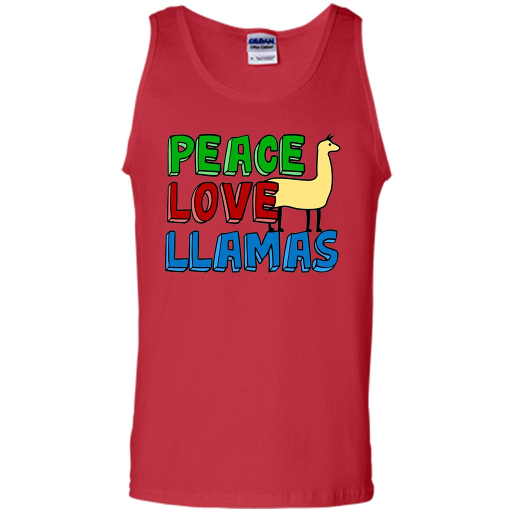 Peace Love Llamas T-shirt Red