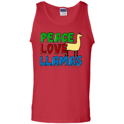 Peace Love Llamas T-shirt Red