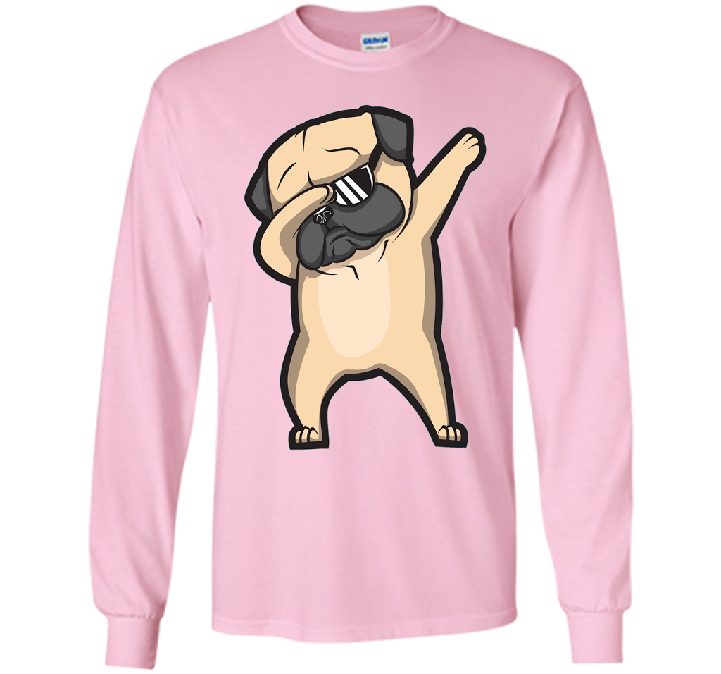 Dabbing Pug Shirt - Cute Funny Dog Dab T-Shirt t-shirt Light Pink