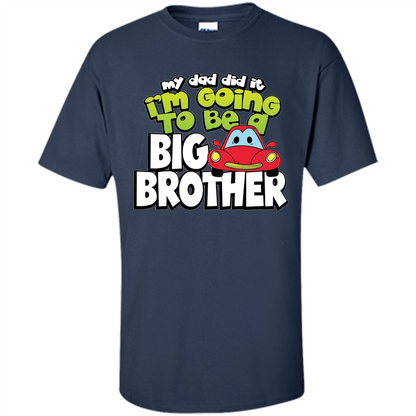 Car Brother T-shirt I'm Going To Be a Big Brother Navy