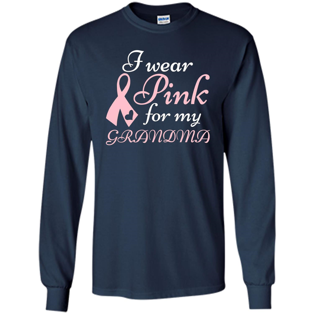 Breast Cancer T-Shirt I Wear Pink For My Grandma Navy