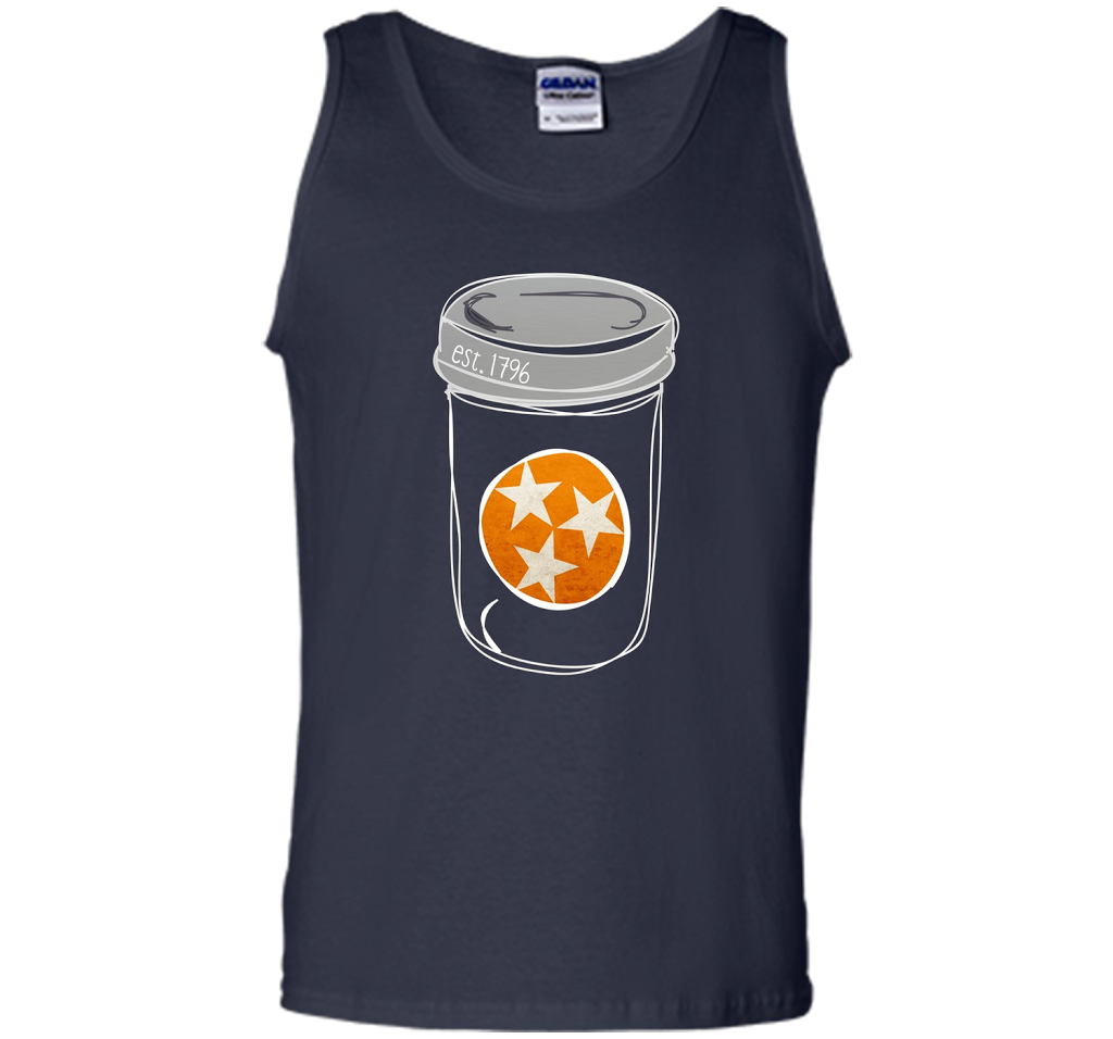 Tennessee Flag Orange and White Mason Jar Tee Shirt Vintage shirt Navy