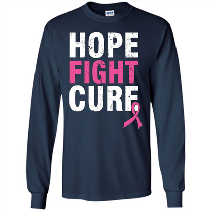 Breast Cancer Awareness T-shirt Hope Fight Cure Navy
