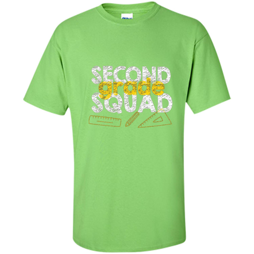 Second Grade Squad T-shirt Students Back To School T-shirt Lime
