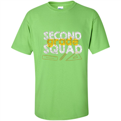 Second Grade Squad T-shirt Students Back To School T-shirt Lime