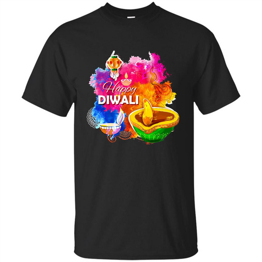 Happy Diwali Deepavali T-Shirt October 19th T-shirt Black