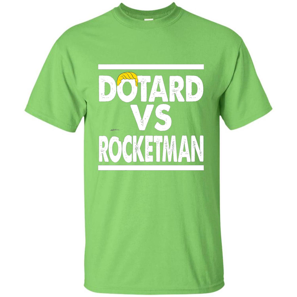 Funny American President T-shirt Dotard Vs Rocketman T-shirt Lime