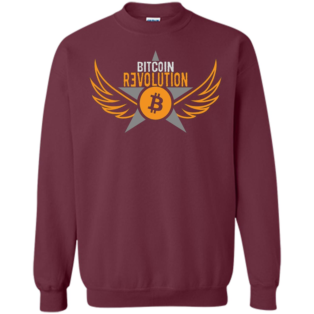 Bitcoin T-shirt Cool Cryptocurrency Revolution BTC Logo T-shirt Maroon
