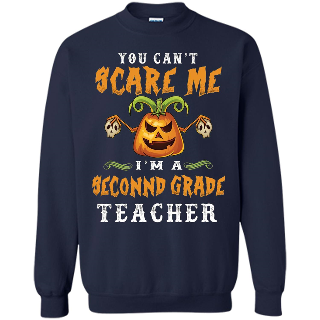 Can't Scare Me I'm A 2nd Grade Teacher Gifts - Halloween T-shirt Navy