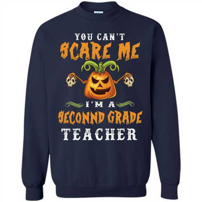 Can't Scare Me I'm A 2nd Grade Teacher Gifts - Halloween T-shirt Navy