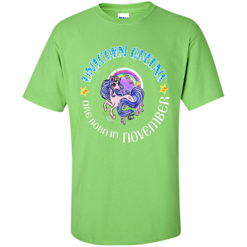 November Unicorn T-shirt Unicorn Queens Are Born November Lime