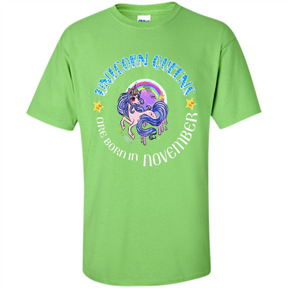 November Unicorn T-shirt Unicorn Queens Are Born November Lime