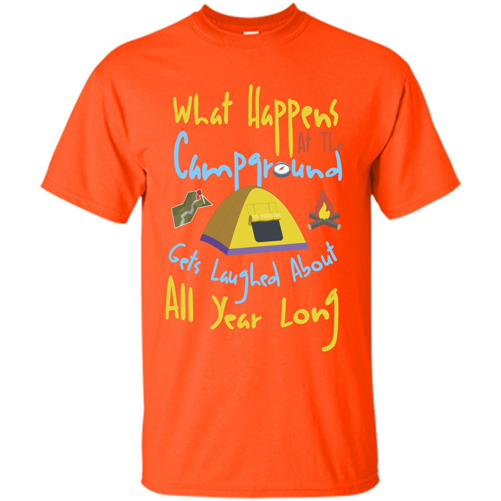 Camping T-shirtWhat Happens At The Campground T-shirt Orange