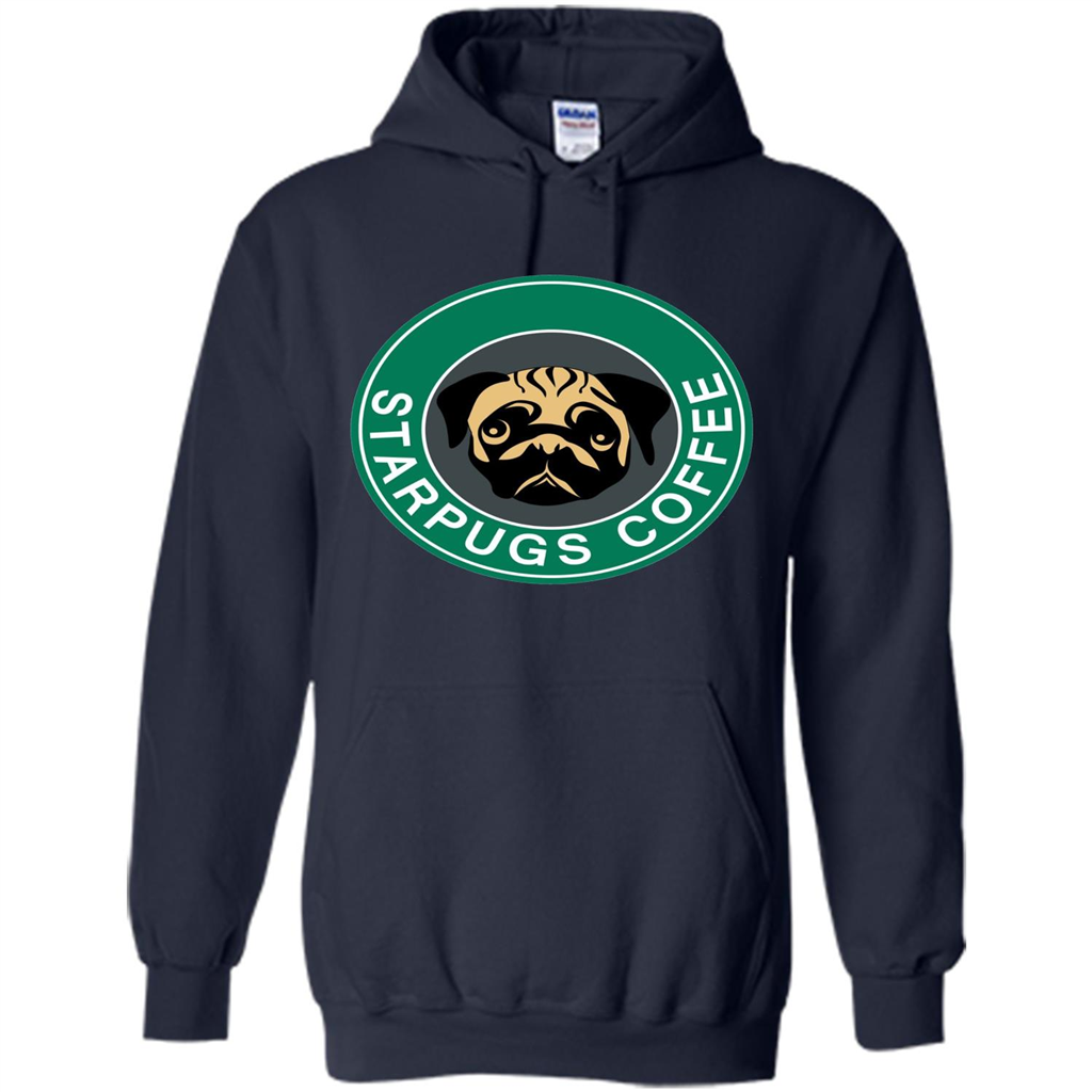 Starpugs Coffee T-shirt Pug Dog Lover T-shirt Navy