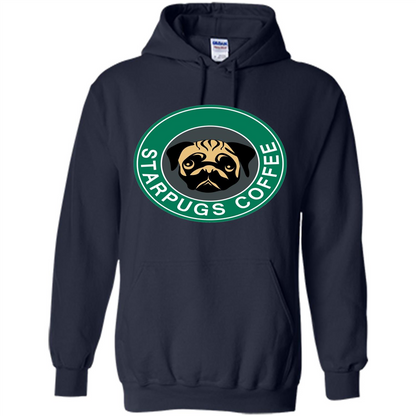 Starpugs Coffee T-shirt Pug Dog Lover T-shirt Navy