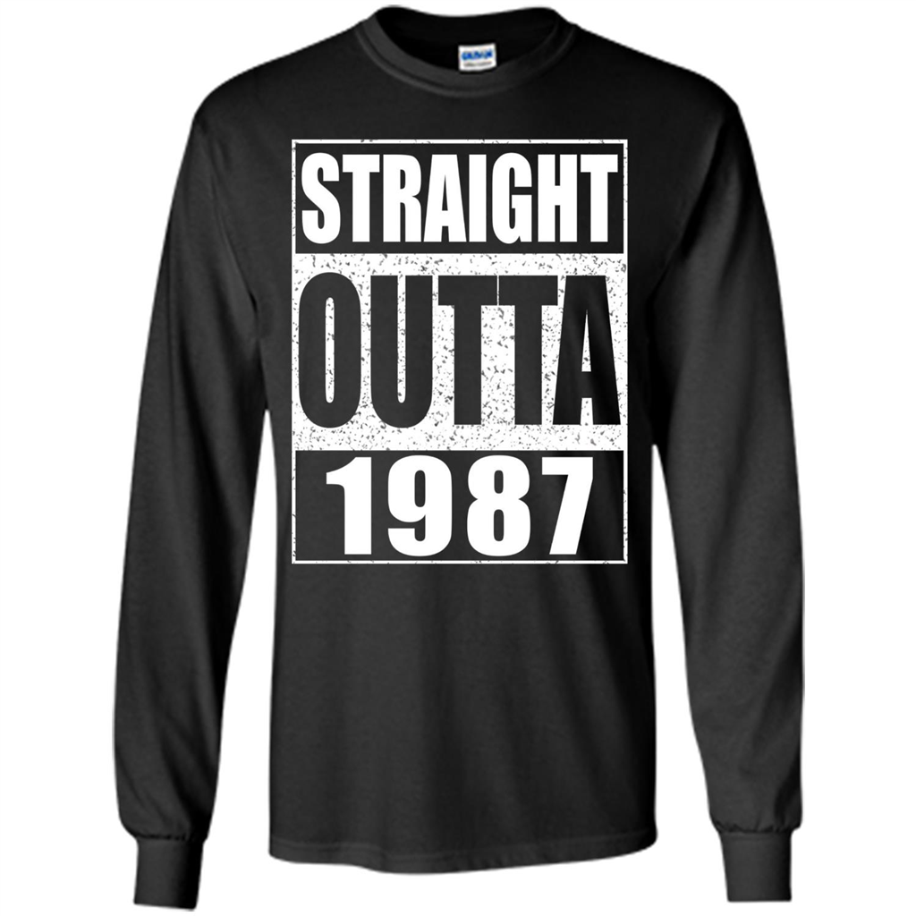 Straight Outta 1987 T-shirt Funny Birthday Gift T-shirt Black