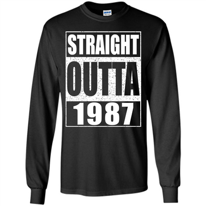 Straight Outta 1987 T-shirt Funny Birthday Gift T-shirt Black