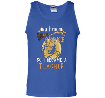 My Broom Broke So I Became A Teacher T-shirt Royal