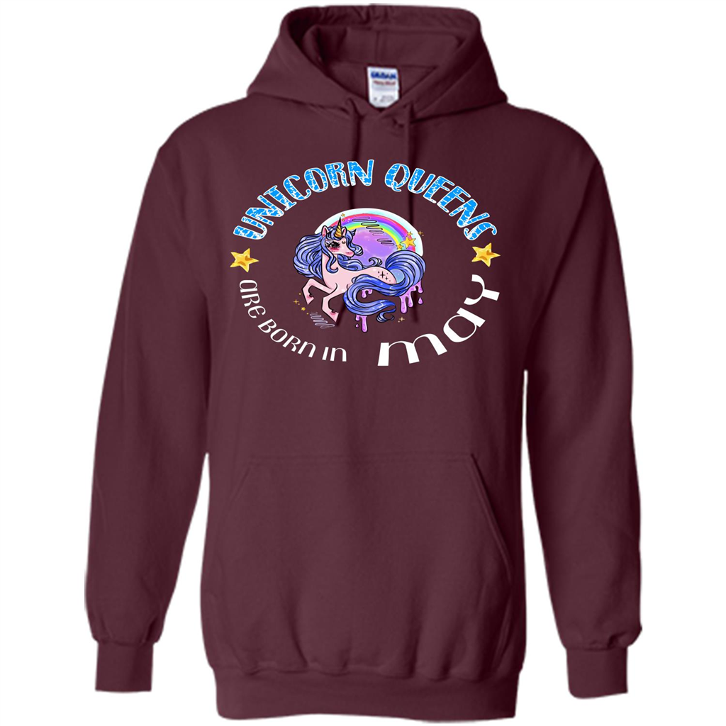 May Unicorn T-shirt Unicorn Queens Are Born May Maroon
