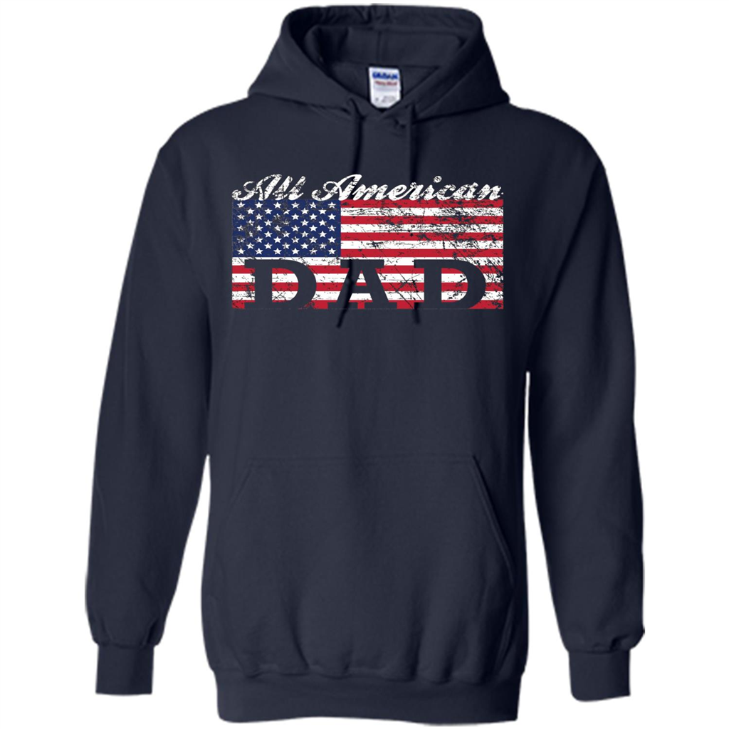 Fathers Day T-shirt All American Dad American Flag Navy
