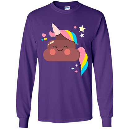 Emoji Happy Unicorn Poop Funny T-shirt Purple