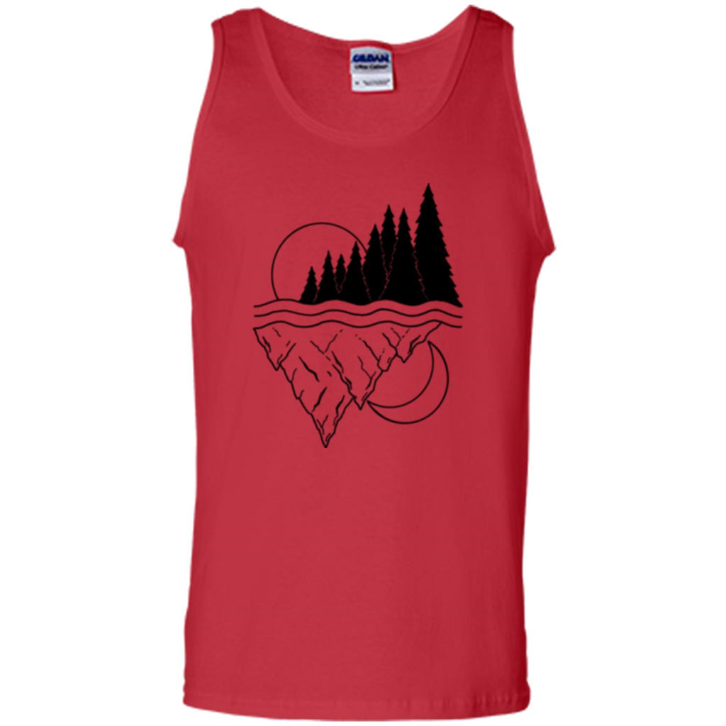 Nature Merged Moon And Sun T-shirt Red
