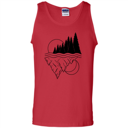 Nature Merged Moon And Sun T-shirt Red