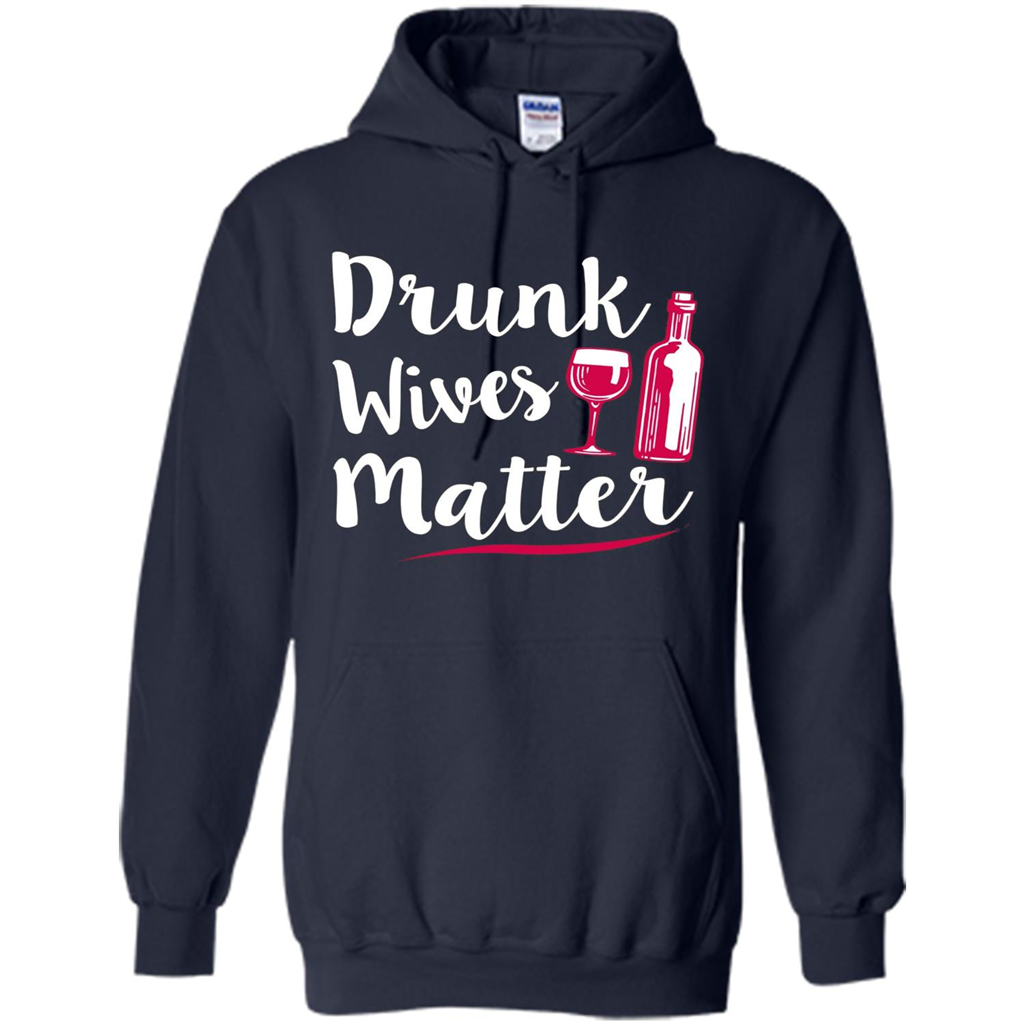 Wine T-shirt Drunk Wives Matter Navy