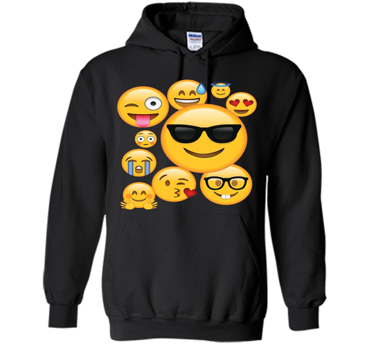 Emoji Pack ComboT-shirt Emoticon Smily Face Tshirt. shirt Black