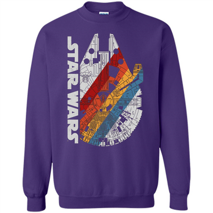 Movie T-shirt The Millennium Falcon Wears Retro Stripes T-shirt Purple