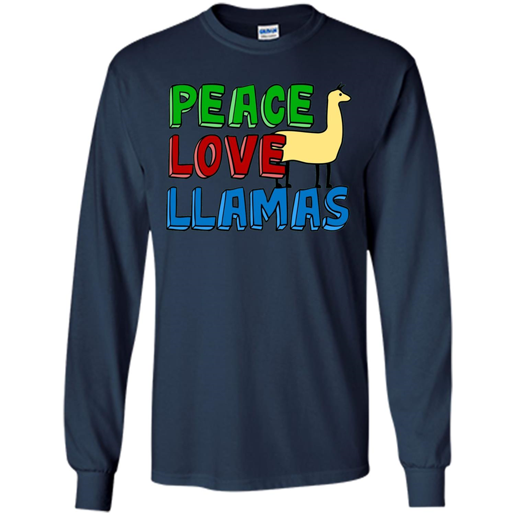 Peace Love Llamas T-shirt Navy