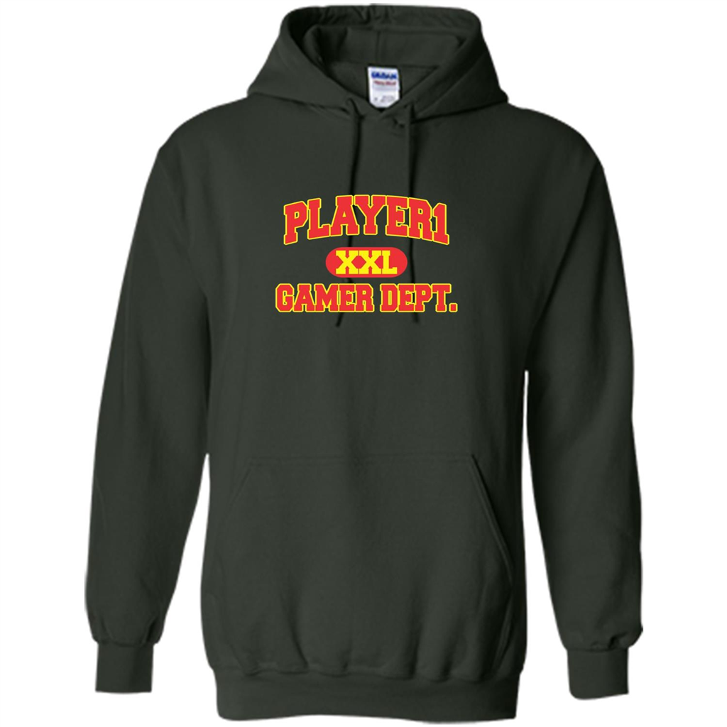 Gamer T-shirt Player 1 XXL Gamer Department Forest Green