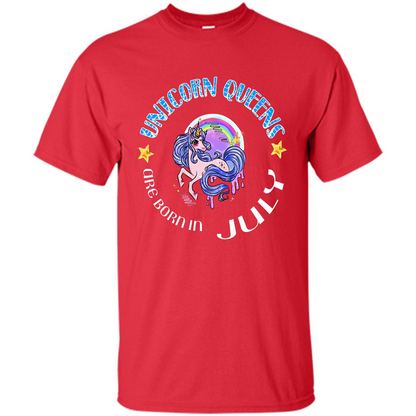 July Unicorn T-shirt Unicorn Queens Are Born July Red