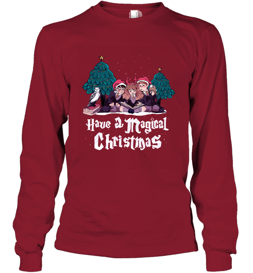 Have A Magical Christmas Harry Potter Long Sleeve T-Shirt Long Sleeve T-Shirt Cardinal Red