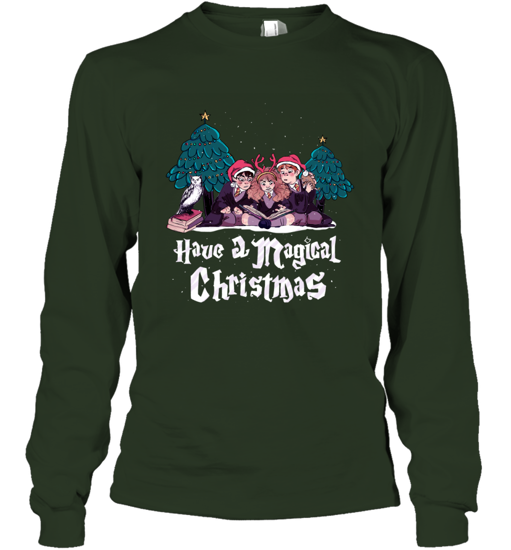 Have A Magical Christmas Harry Potter Long Sleeve T-Shirt Long Sleeve T-Shirt Forest Green