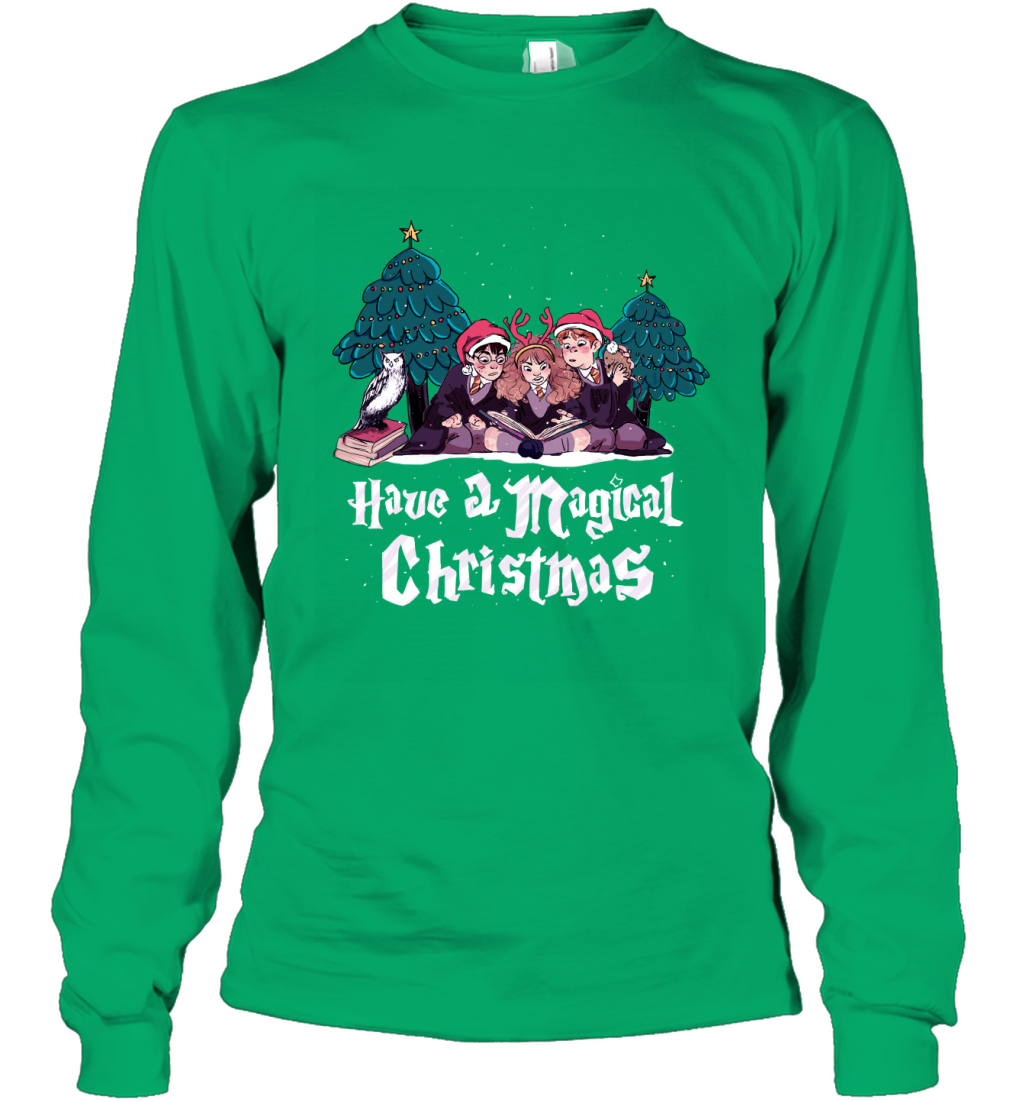Have A Magical Christmas Harry Potter Long Sleeve T-Shirt Long Sleeve T-Shirt Irish Green