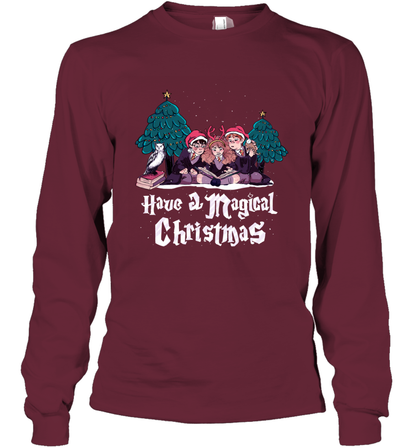 Have A Magical Christmas Harry Potter Long Sleeve T-Shirt Long Sleeve T-Shirt Maroon