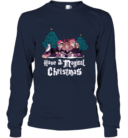 Have A Magical Christmas Harry Potter Long Sleeve T-Shirt Long Sleeve T-Shirt Navy