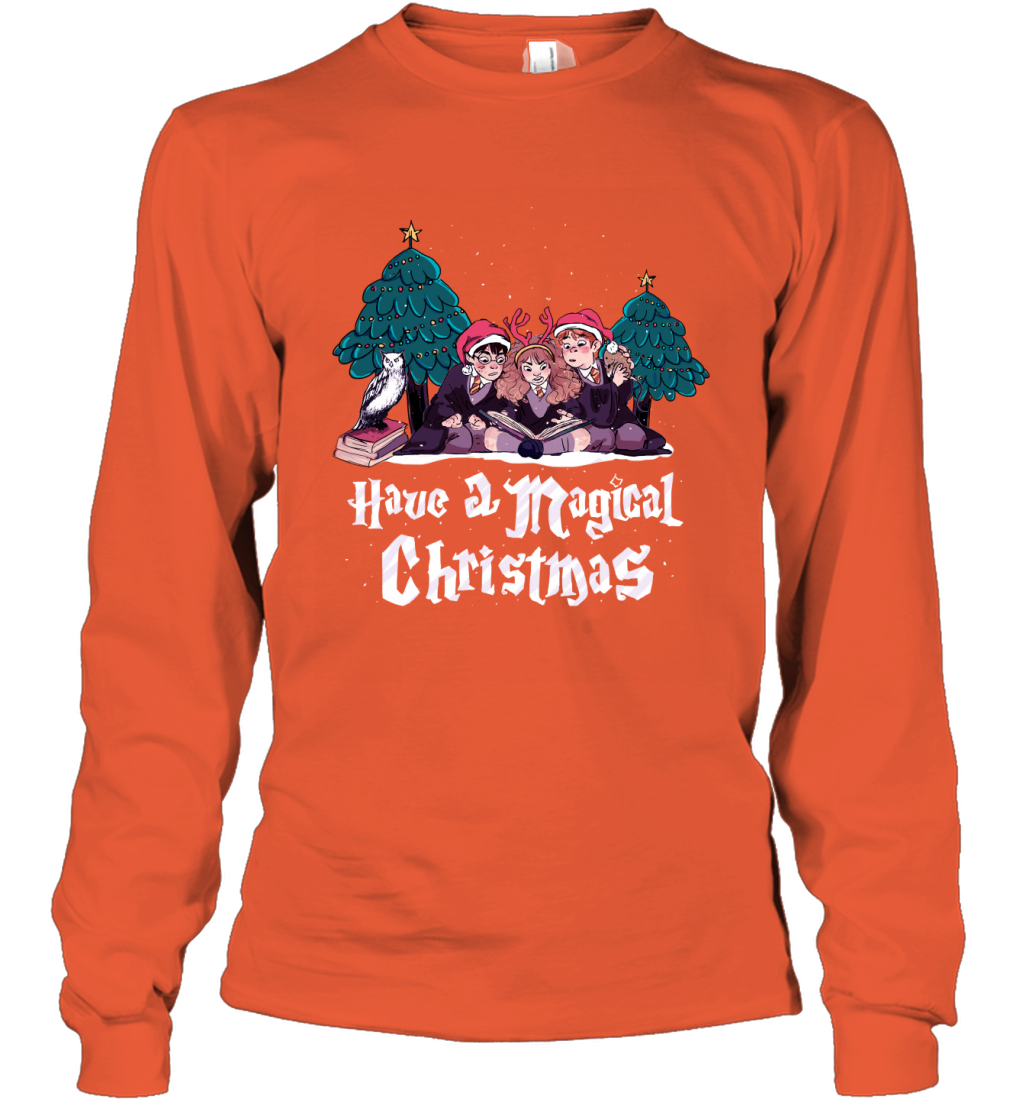 Have A Magical Christmas Harry Potter Long Sleeve T-Shirt Long Sleeve T-Shirt Orange