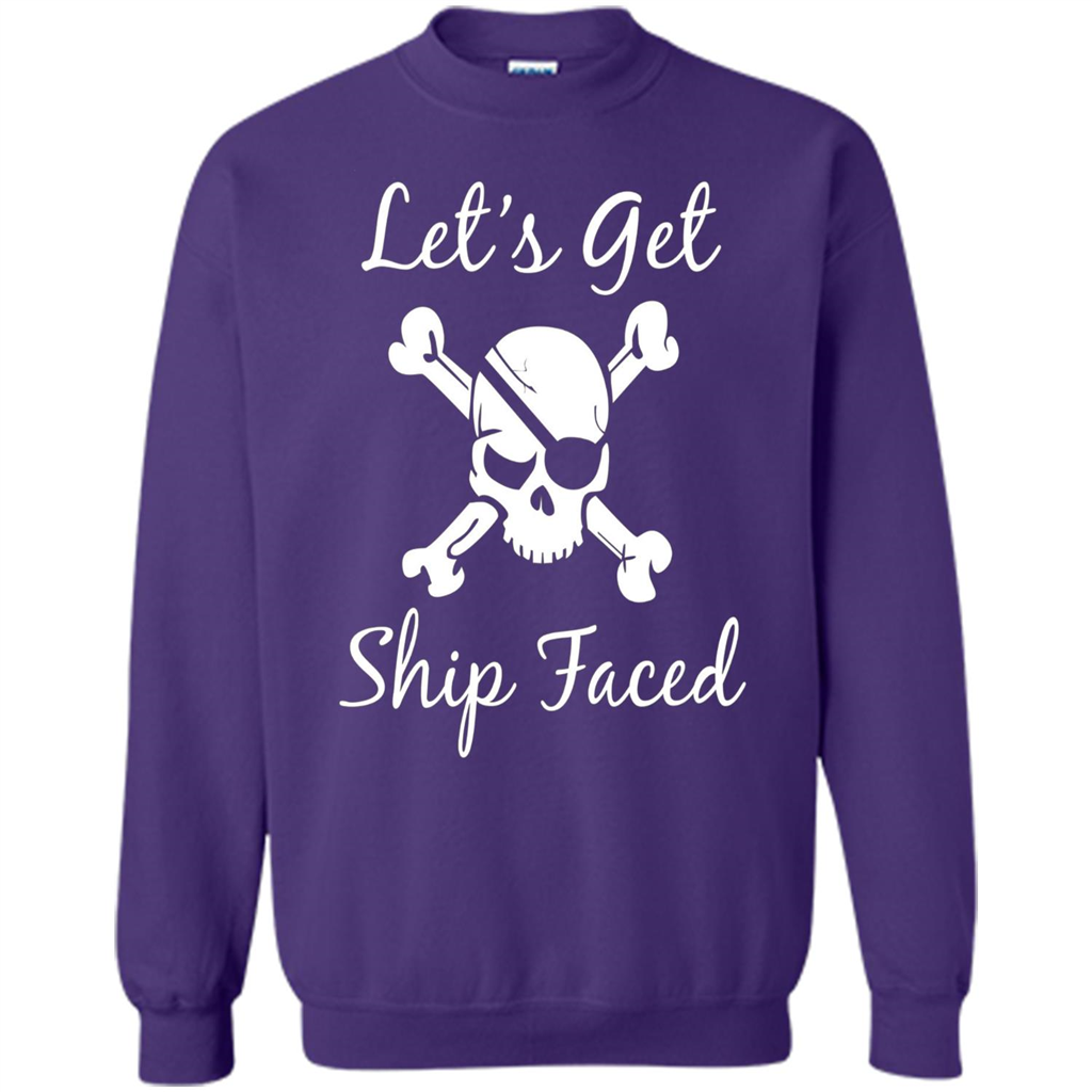 Let's Get Ship Faced T-shirt Funny Sailing Boat Cruise T-shirt Orange