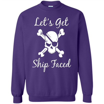 Let's Get Ship Faced T-shirt Funny Sailing Boat Cruise T-shirt Orange