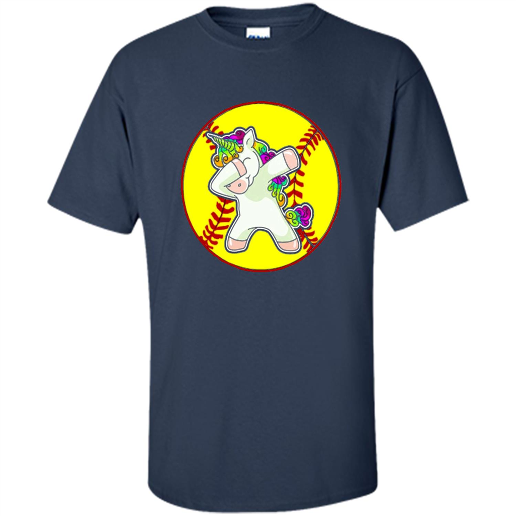 Unicorn Dabbing Softball T-shirt Navy