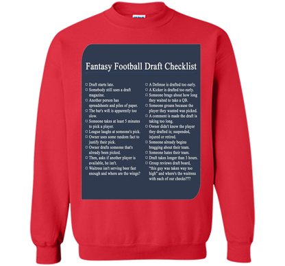 Fantasy Football Draft Checklist T-shirt