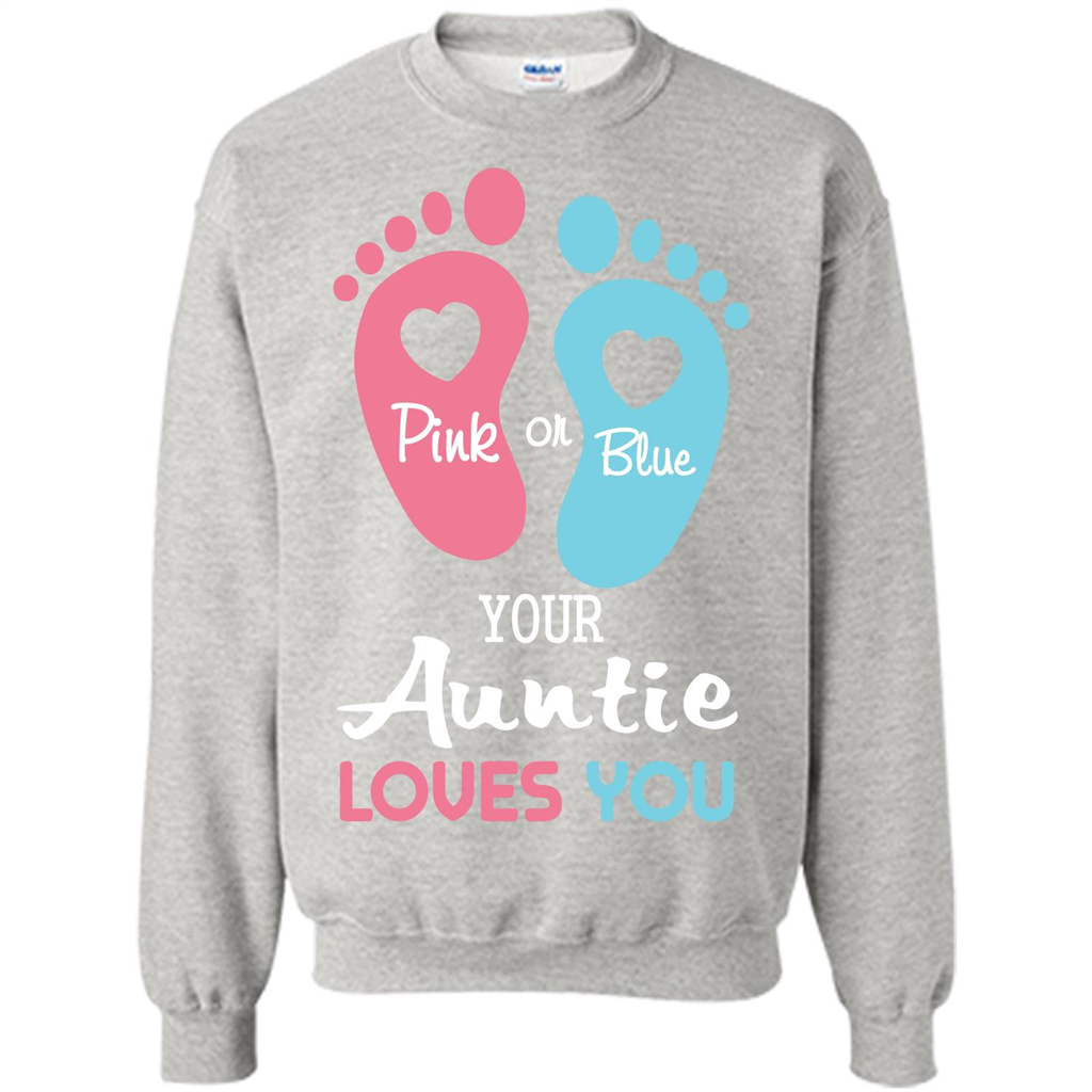 Baby T-shirt Pink Or Blue Your Auntie Loves You Ash