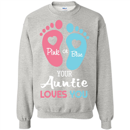 Baby T-shirt Pink Or Blue Your Auntie Loves You Ash