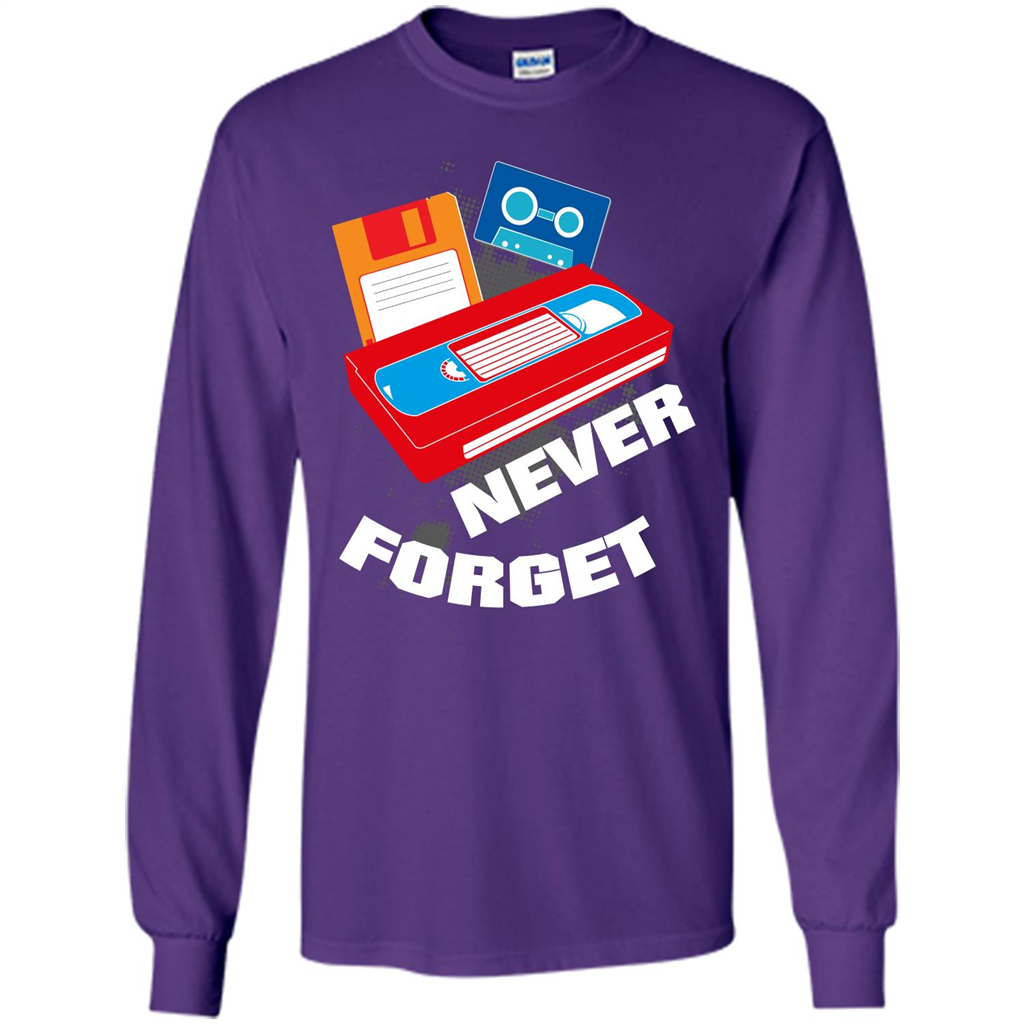 Floppy Disk Vhs 90s 80s T-shirt Never Forget Purple