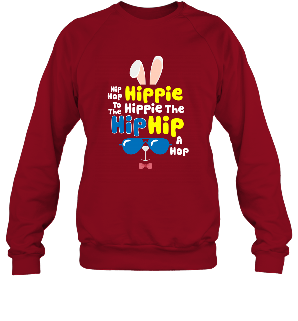 Hip Hop To The Hippie Easter Day Shirt Sweatshirt Sweatshirt Cardinal Red