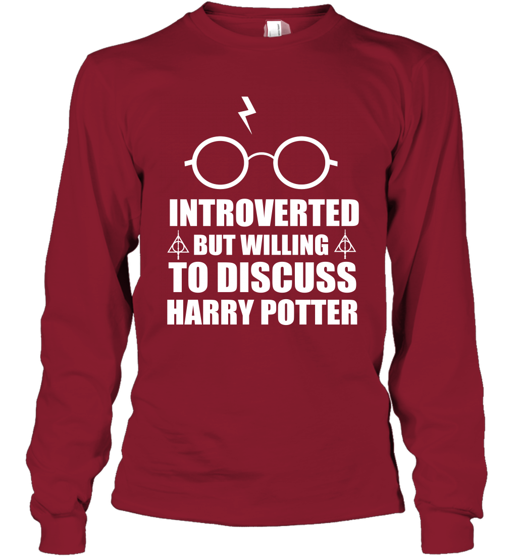 Introverted But Willing To Discuss Harry Potter Long Sleeve T-Shirt Long Sleeve T-Shirt Cardinal Red