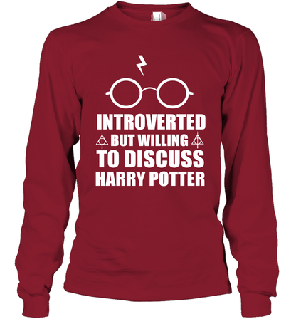 Introverted But Willing To Discuss Harry Potter Long Sleeve T-Shirt Long Sleeve T-Shirt Cardinal Red