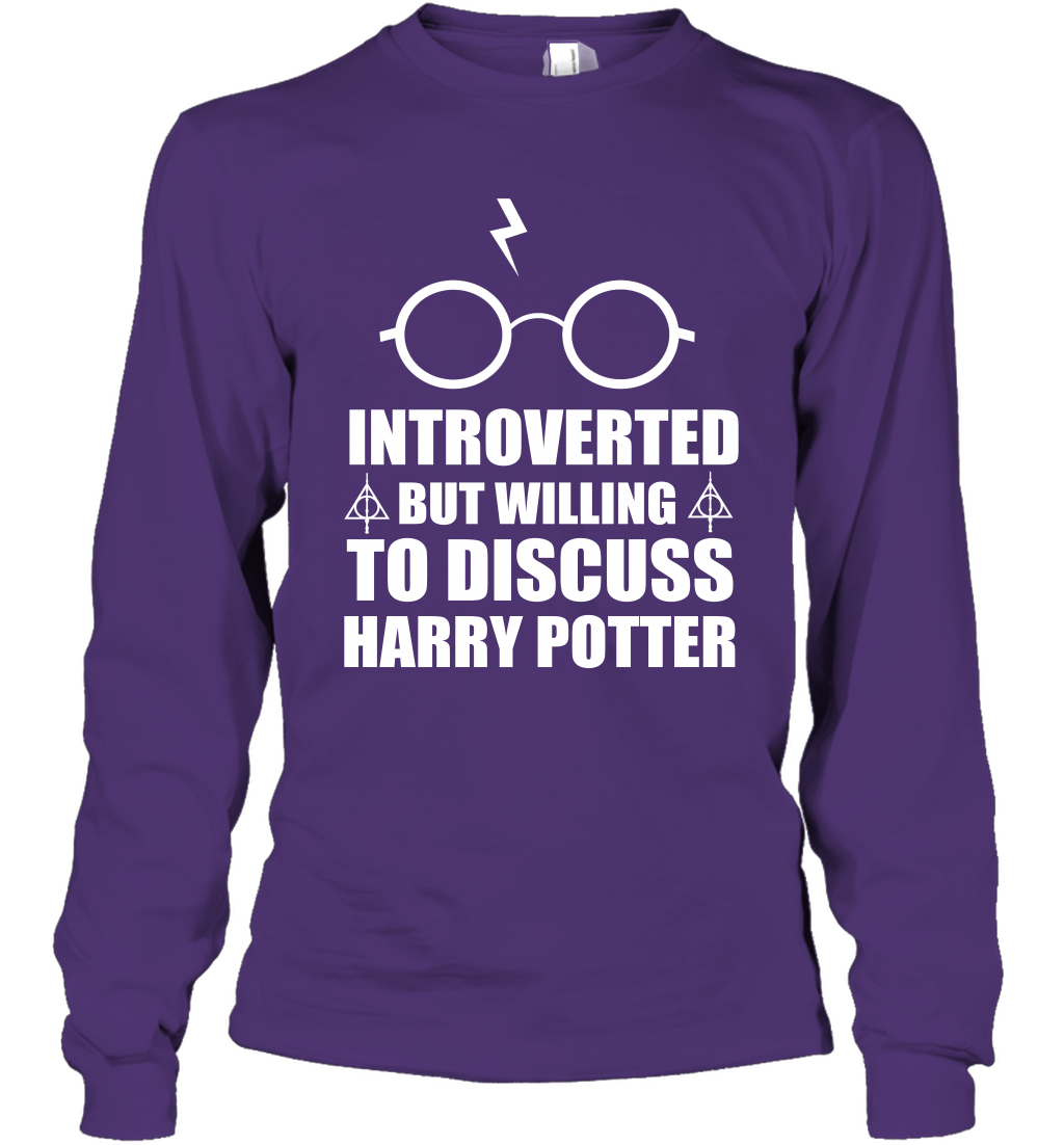 Introverted But Willing To Discuss Harry Potter Long Sleeve T-Shirt Long Sleeve T-Shirt Purple